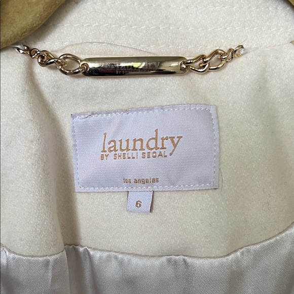 🤍 Laundry by Shelli Segal Ivory Wool Blend Trench Coat – Size 6 🤍 - Picture 3 of 10